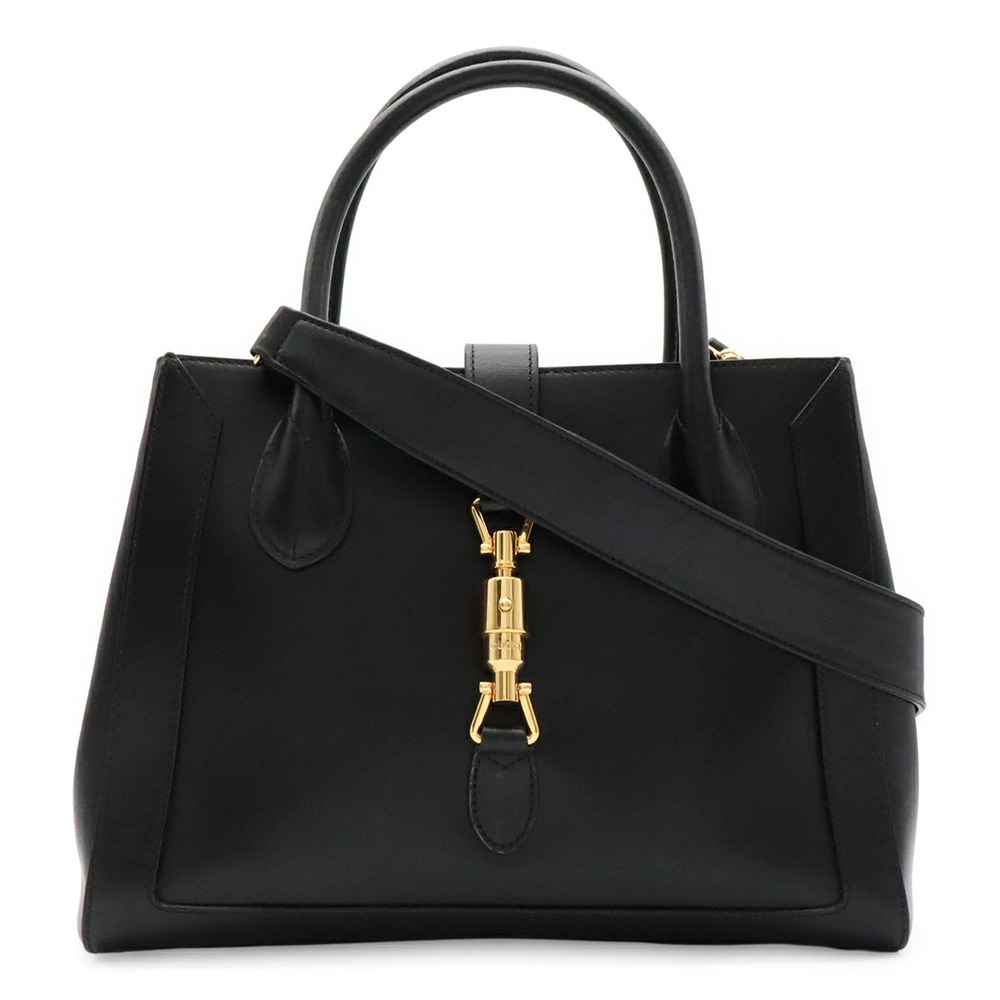 Gucci Jackie Tote Bag 2way Crossbody Leather Black